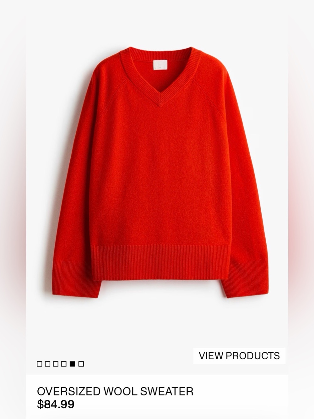 Women’s Wool V-Neck Red Sweater
